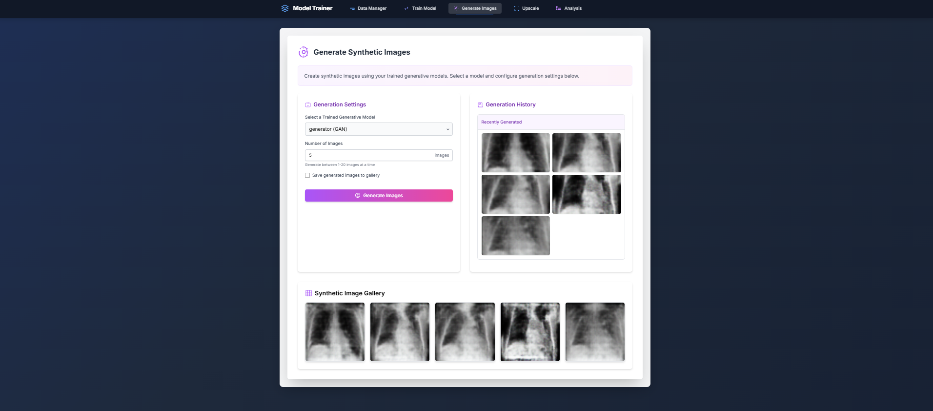 Medical Data Generator GAN